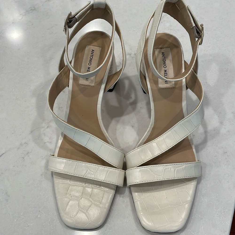 Antonio Melani faux crocodile ankle strap strappy sandal